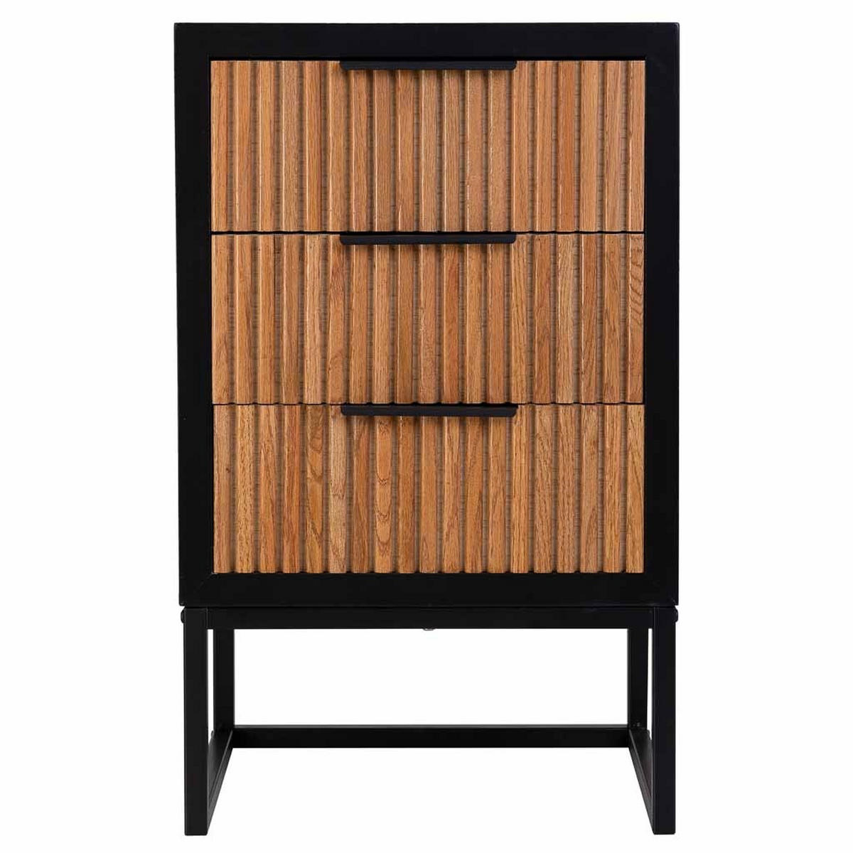 NACHTTISCH aus Metall und Holz, 43x37x70cm - Braun, Holz (43/70/37cm) - Wanderlust