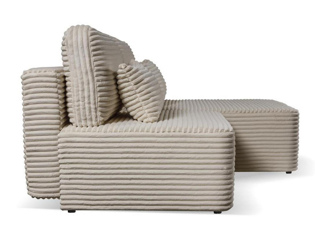 ECKSOFA Amsterix Beige, mit Schlaffunktion - Beige, Textil (213/158cm) - Bettso