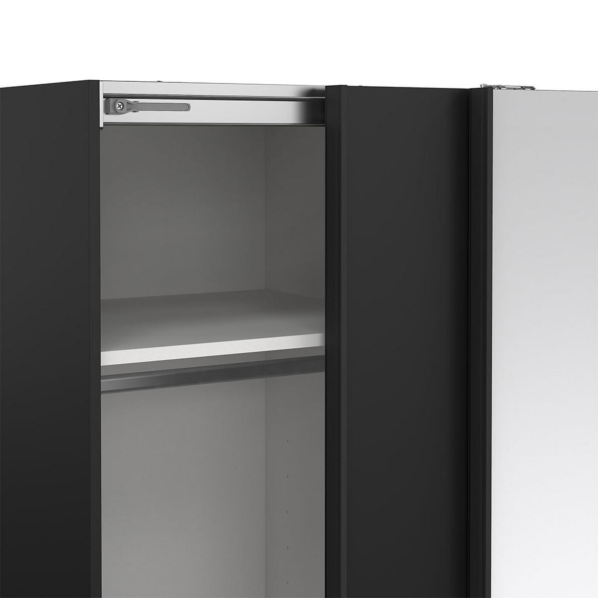 SCHIEBETÜRENSCHRANK, Como, Schwarz, Holzwerkstoff, 119 x 67 x 201 cm - Schwarz, Holzwerkstoff (119/201/67cm) - ebuy24