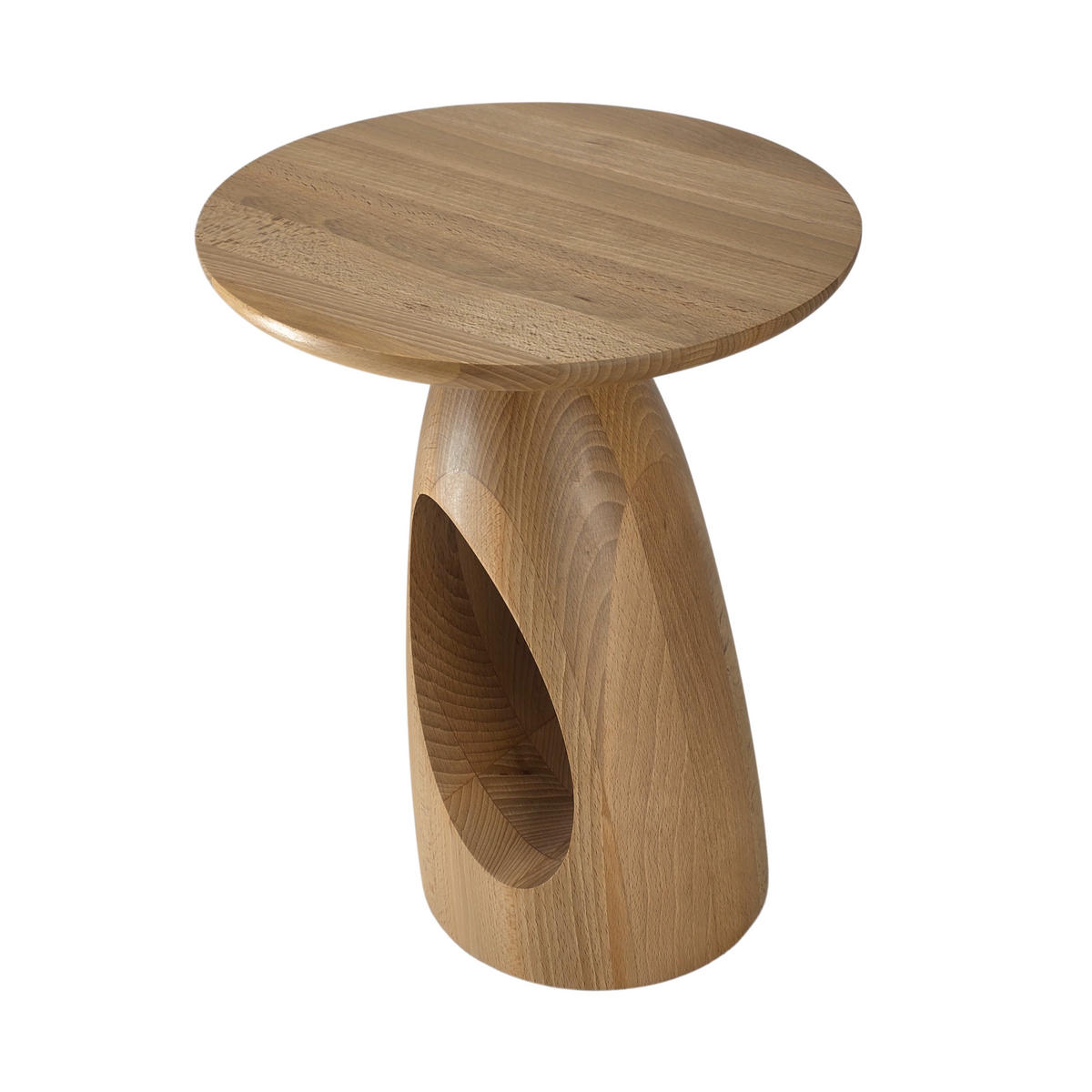 BEISTELLTISCH Island, Ovaler Tischplatte, Buche - lackiert, Naturfarben - Buchefarben, Holz (32/32/40cm) - Kayani