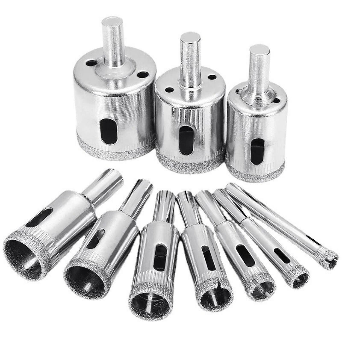 BOHRER - 10-teiliges Set (8 bis 50 mm) - Silberfarben, Metall (2/1/1cm) - DCA