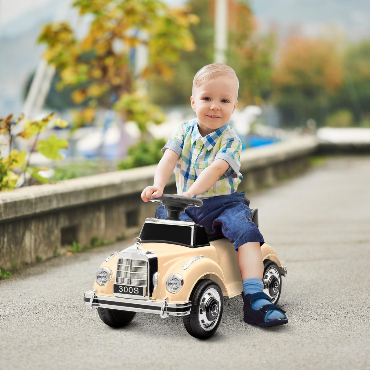 RUTSCHAUTO, Beige, Kunststoff, Metall - Beige, Kunststoff (77.5/41.5/45cm) - AIYAPLAY