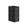 EUROBOX 3x NextGen Color 32x40x60 cm 65 Liter Griffe blau offen, Schwarz - Blau/Schwarz, Kunststoff (40/32/60cm) - PROREGAL