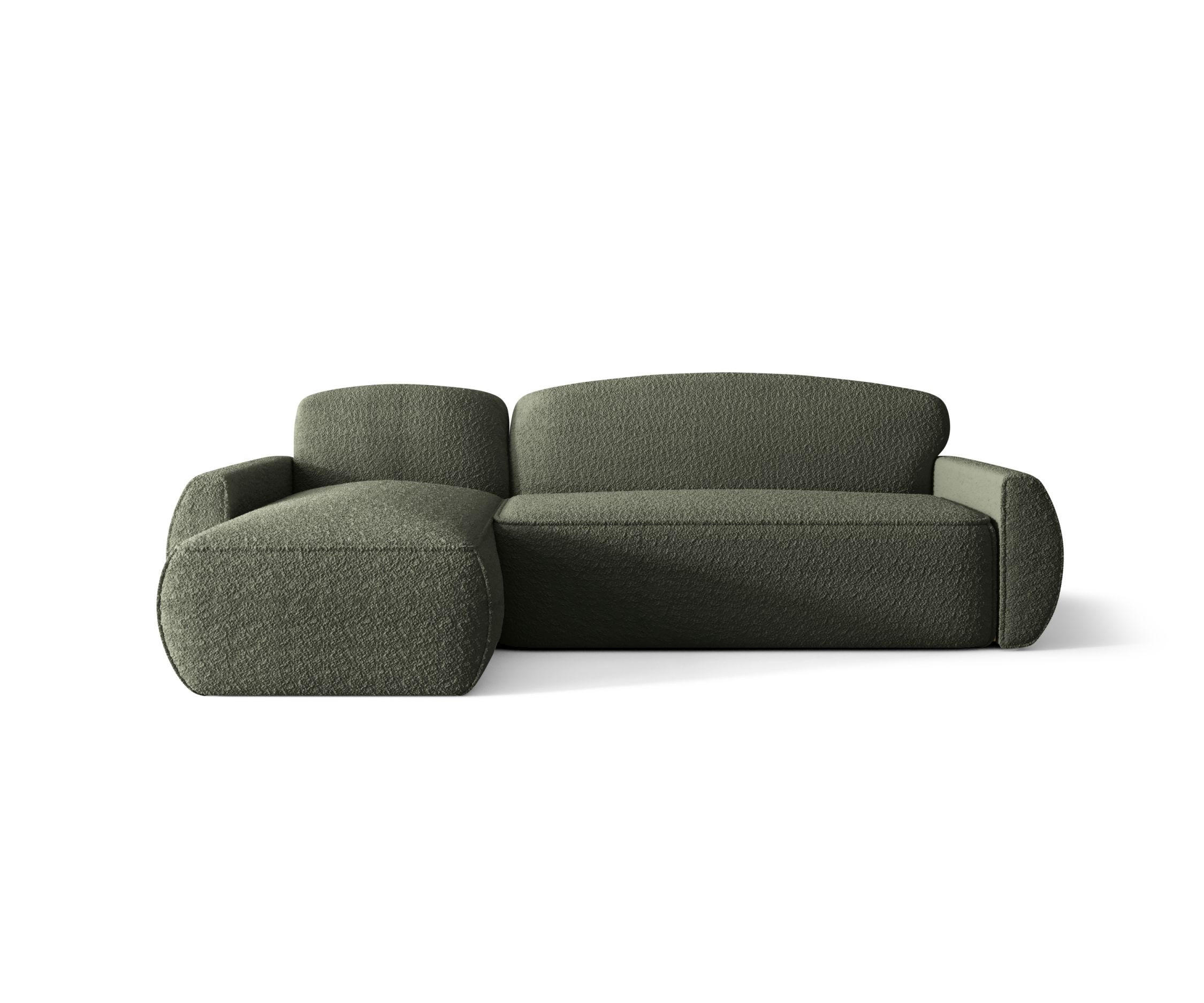 ECKSOFA mit Schlaffunktion LUCAS Quelle 37 Links - Dunkelgrün, Textil (240/145cm) - Bedante