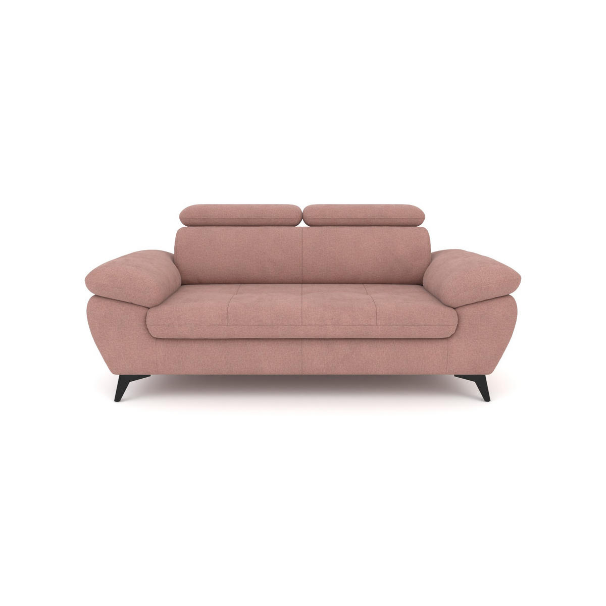 2,5-SITZER Karlstad Chenille Rosa verstell. Kopfstützen B 194 cm - Rosa, Kunststoff/Textil (194/84/100cm) - foamnova