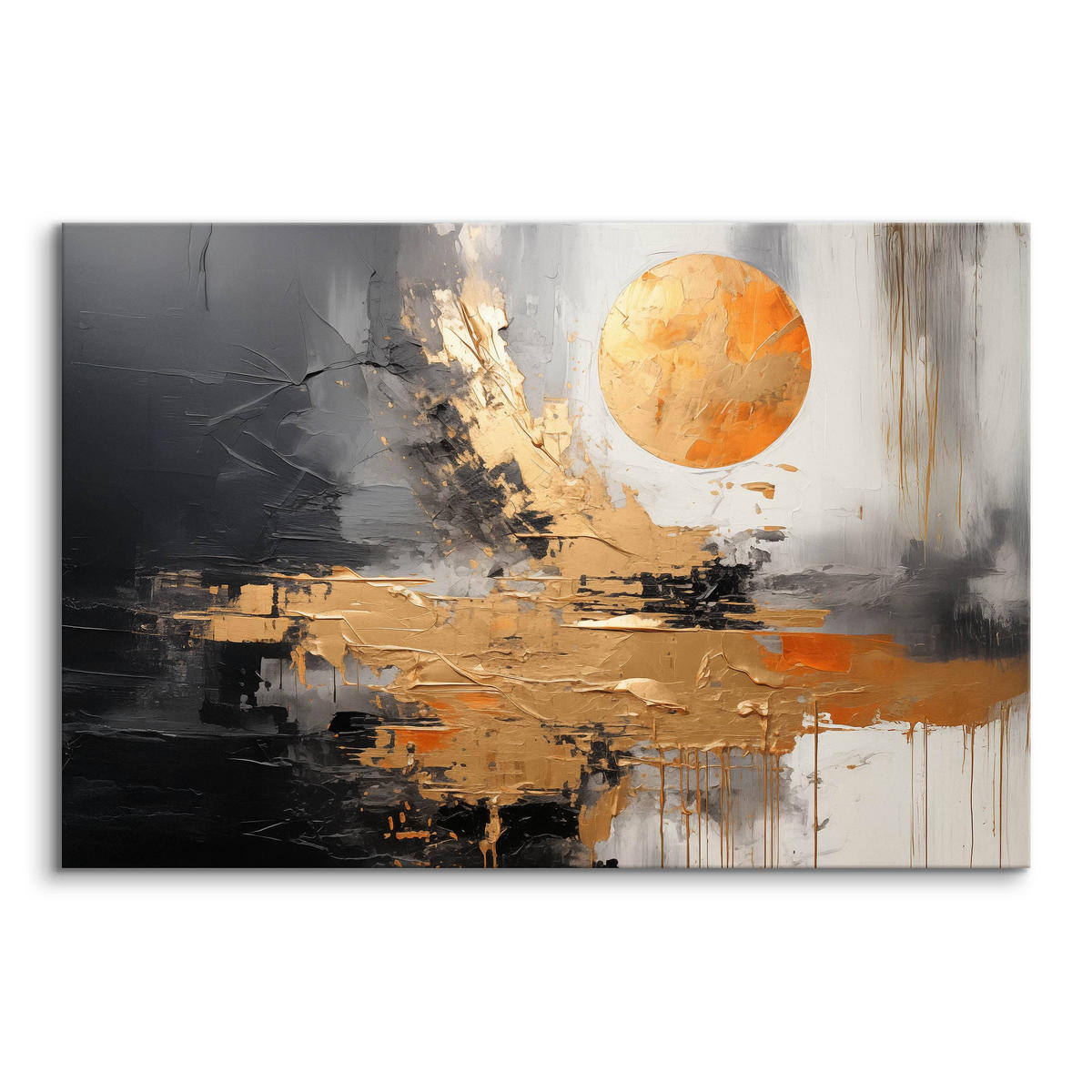 LEINWANDBILD Abstraktion Moderne Muster 40x30cm - Schwarz/Grau, Textil (40/30cm) - Muralo