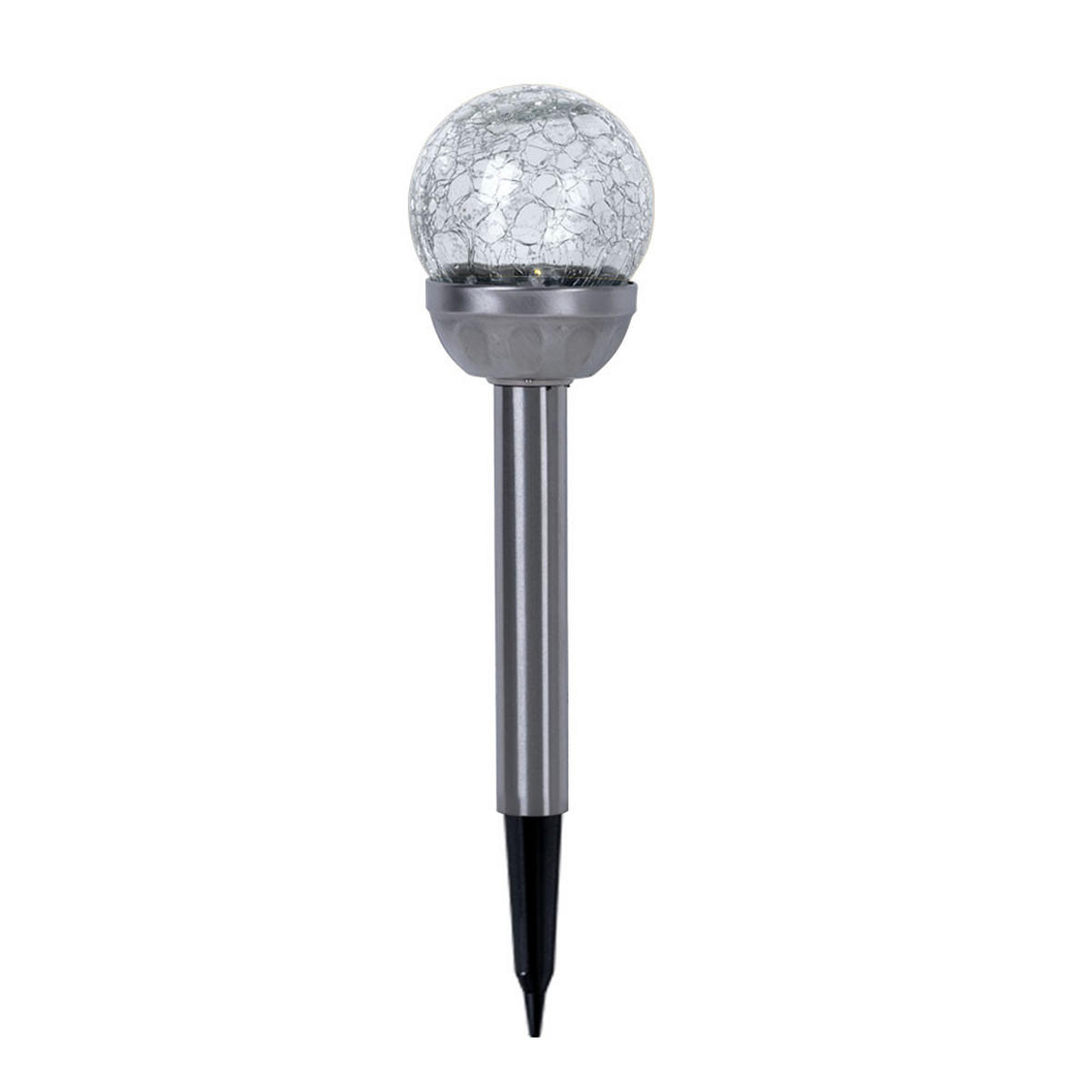 LED AUSSENLEUCHTE Solar Glaskugel Silber - Silberfarben, Glas (8/8/34.5cm)