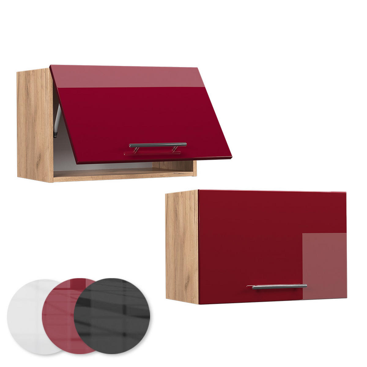 HÄNGESCHRANK Fame-Line Bordeaux Hochglanz 60 cm Flach - Honigeiche/Bordeaux, Holzwerkstoff (60/40/34.1cm) - Vicco