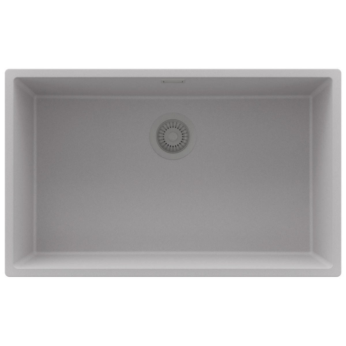 SPÜLBECKEN London Slim, 2-er set Grau 76/47 cm 1 Becken + Ablauf-Set ab 80er Unterschrank - Grau, Kunststoff (76/20/47cm) - Primagran