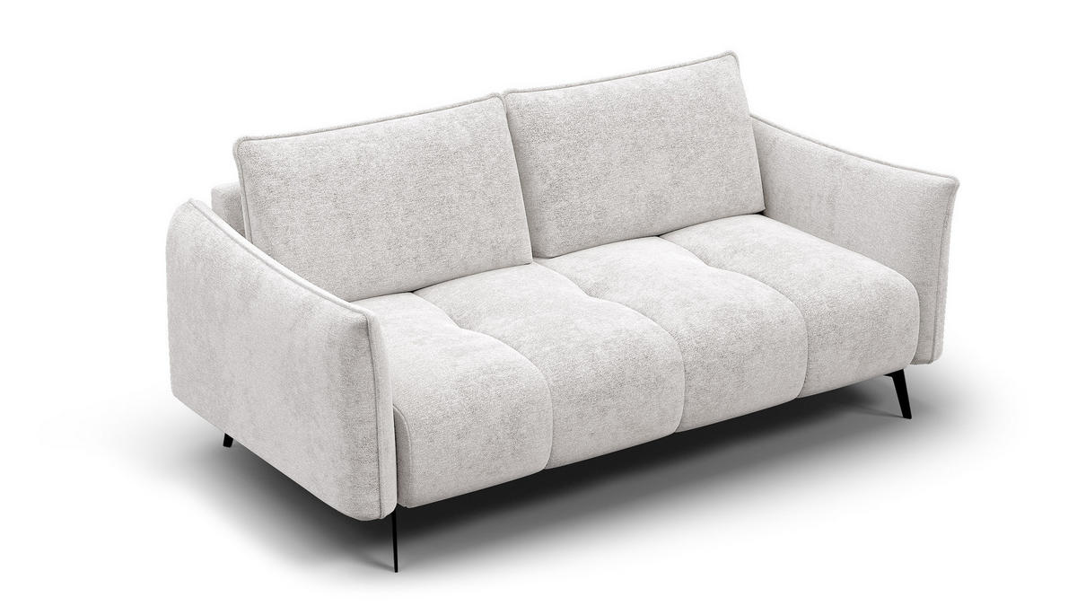 SOFA AERA 2,5-Sitzer, ecru - Ecru/Schwarz, Holz/Textil (187/89/96cm) - Wozimo