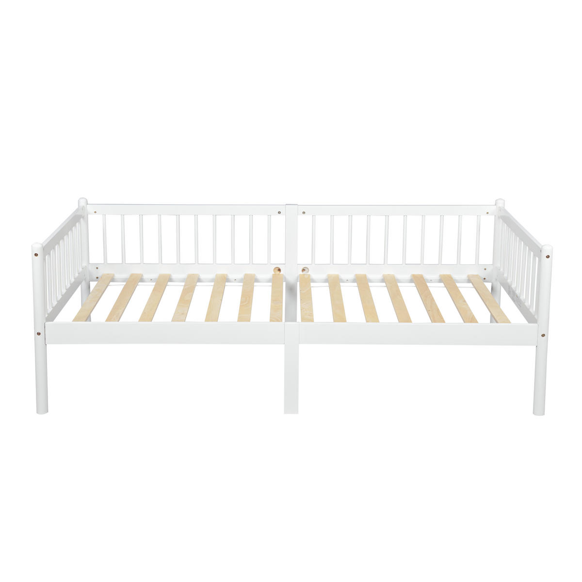 DAYBED mit 3-seitigem Rausfallschutz 90x200 cm Kiefer Weiß - Weiß, Holzwerkstoff (90/200cm) - Meubliv