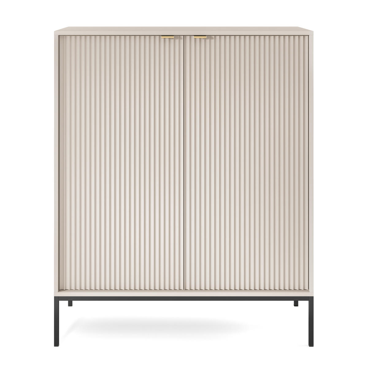 HIGHBOARD STELLARE 104/125/39cm 2 Türen Kaschmir - Kaschmir/Goldfarben, Holzwerkstoff (104/125/39cm) - MASSENO