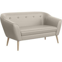 SOFA Doris (2-Sitzer) - Beige/Buchefarben, Holzwerkstoff/Buchenholz (140/75/74cm) - Meblini