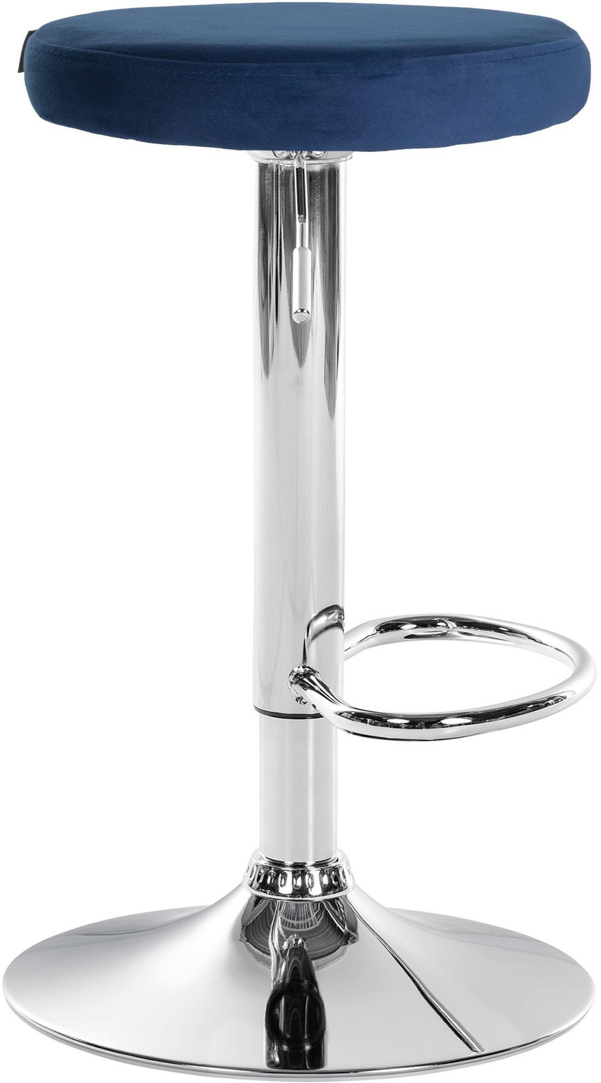 BARHOCKER 2er Set Samt blau - Blau, Textil/Metall (38.5/60/38.5cm) - CLP