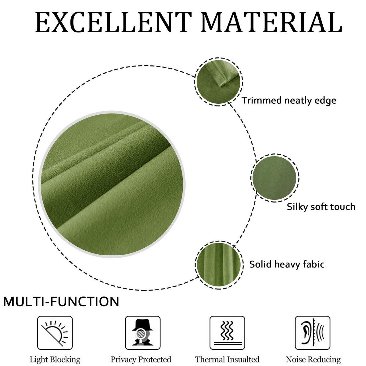 FERTIGVORHANG 2er Set 140 x 175 cm Samt - Dunkelgrün, Textil (140/175cm) - Kaket