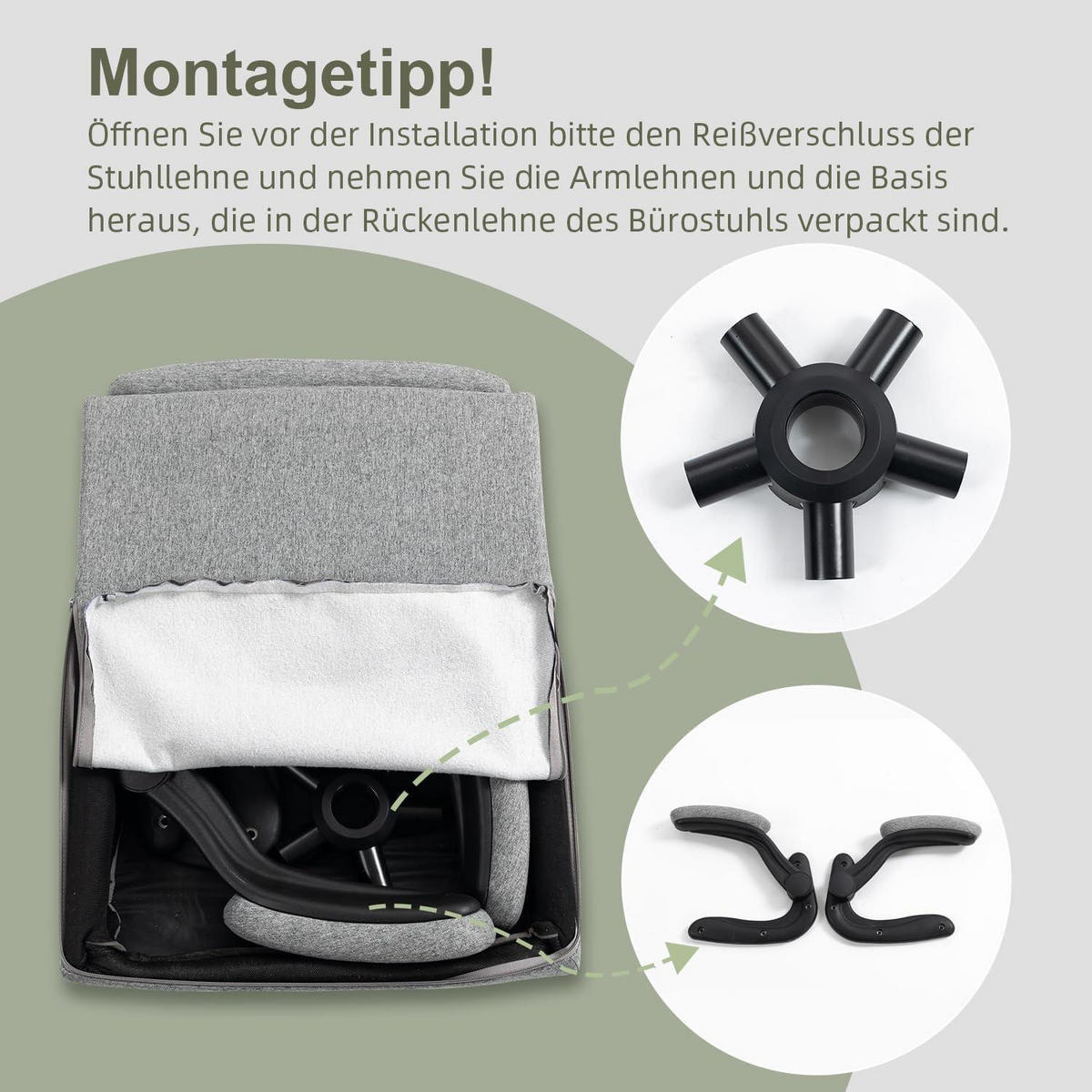 BÜROSTUHL Stoff Grau mit hoher Rückenlehne und hochklappbaren Armlehnen - Grau, Textil (68/113/70cm)