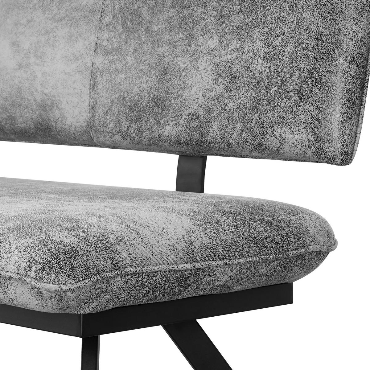 SITZBANK JUNA 160/57/86 cm Grau - Grau, Textil/Metall (160/86/57cm) - B&D Home