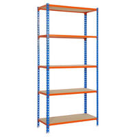 SCHWERLASTREGAL Big Muli HxBxT 200 x 110 x 40 cm 5 Fachböden Fachlast 200 kg Blau-Orange - Gelb, Metall (110/200/40cm) - PROREGAL