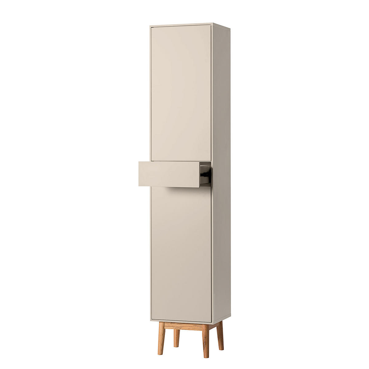 HOCHSCHRANK - Taupe/Eichefarben, Holz/Holzwerkstoff (40/195/32cm) - home24