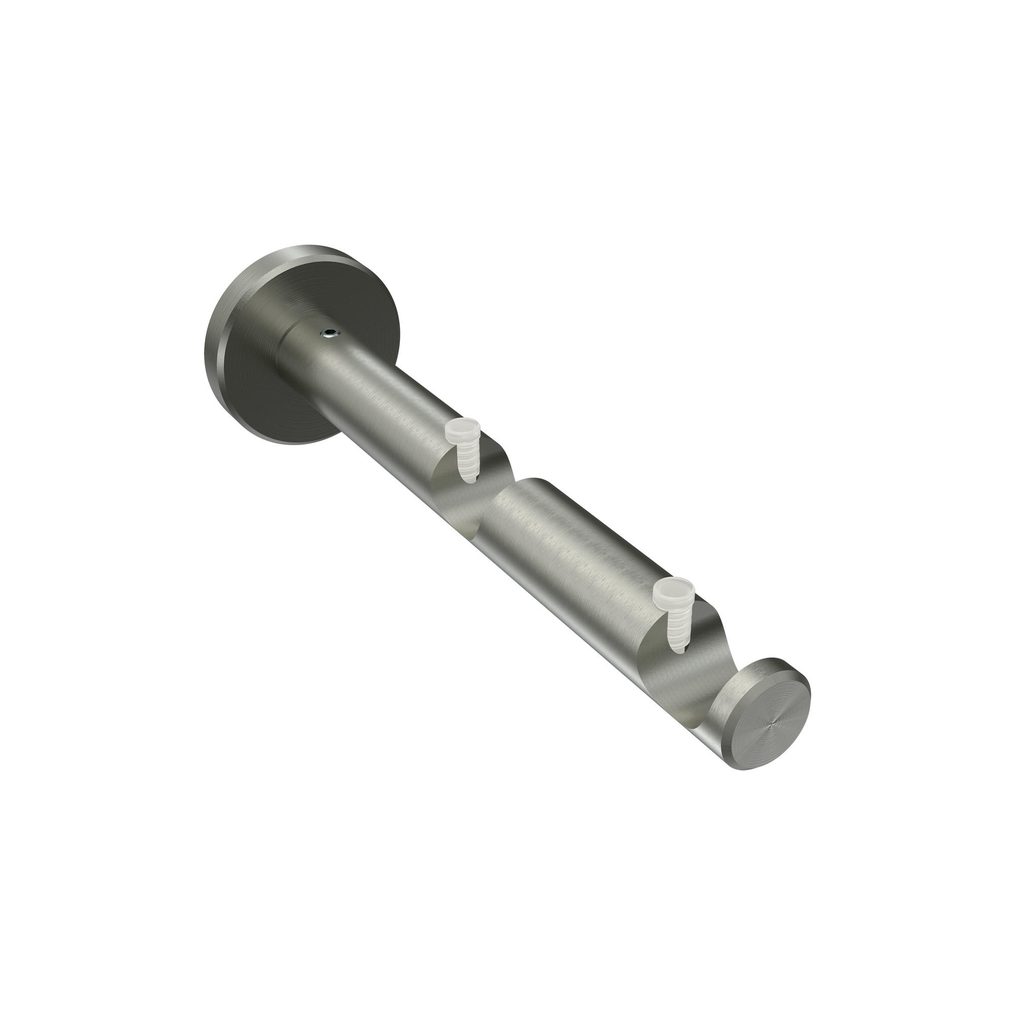 TRÄGER FÜR GARDINENSTANGEN 16 mm Ø, Medium 2-läufig, Edelstahl - Edelstahlfarben, Metall (14.8/4/4cm) - INTERDECO