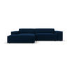 MODULARES-ECKSOFA links Jodie aus Samt königsblau 3 Sitzplätze - Blau, Textil (166/224cm) - Micadoni