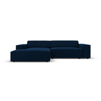 MODULARES-ECKSOFA links Jodie aus Samt königsblau 3 Sitzplätze - Blau, Textil (166/224cm) - Micadoni