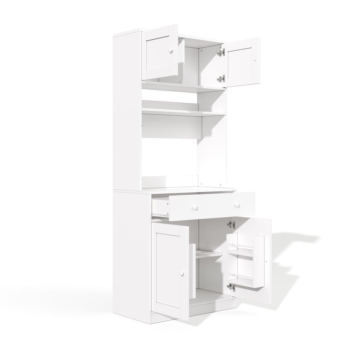 BUFFET DE-38753 72/40/180 cm LED-Beleuchtung und große Schublade Weiß - Weiß, Holzwerkstoff (72/180/40cm) - ComfortXL