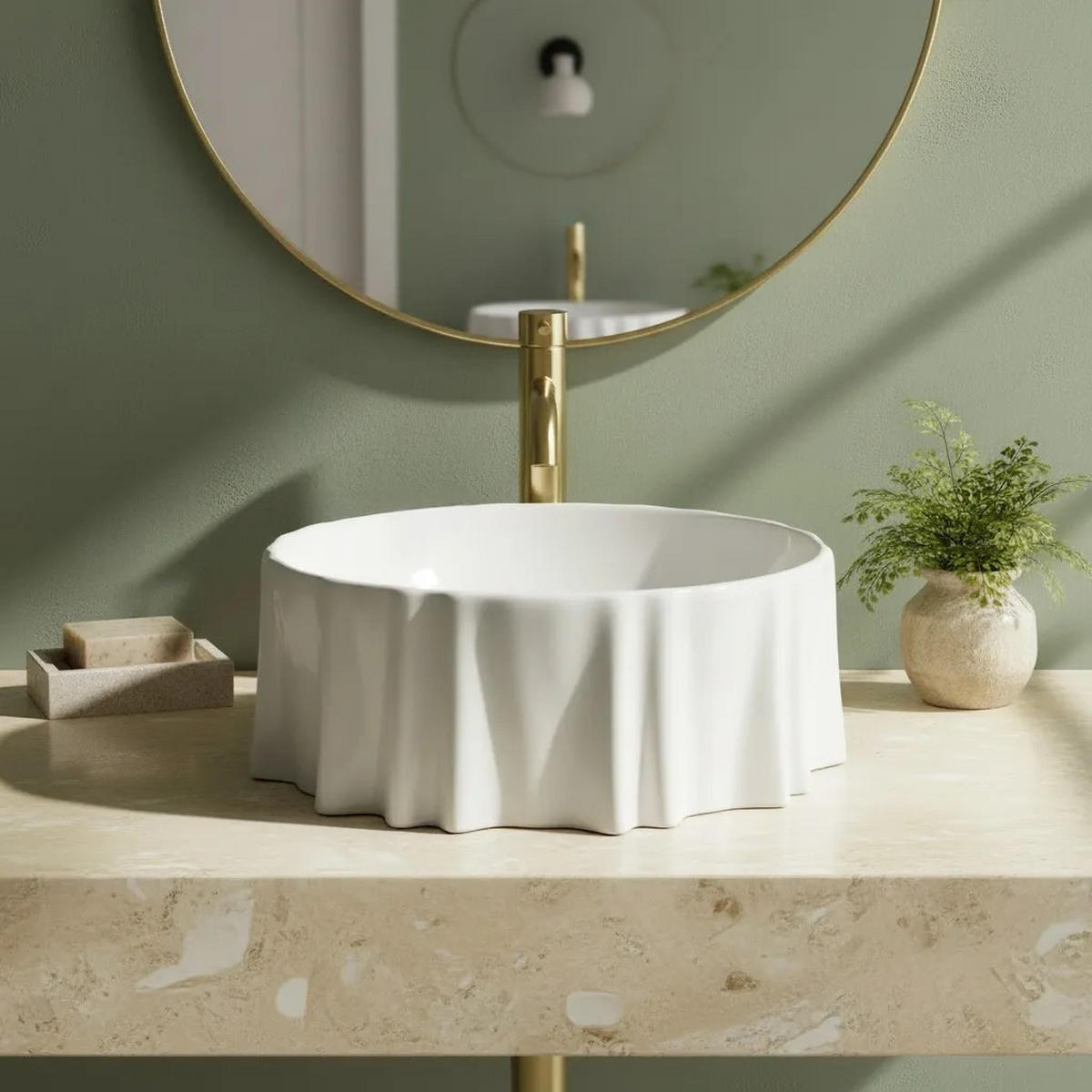 AUFSATZWASCHBECKEN Rea Anastazja - Weiß, Keramik (39/13.5/39cm) - REA