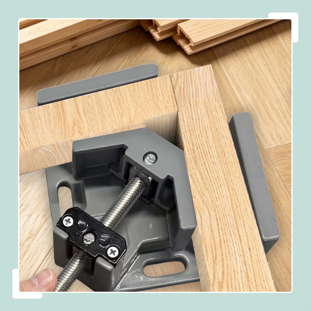 WINKELSPANNER Grau Orange 4er-Set Aluminium 90° - Grau, Kunststoff/Metall (3.8/15.5/27cm) - Relaxdays