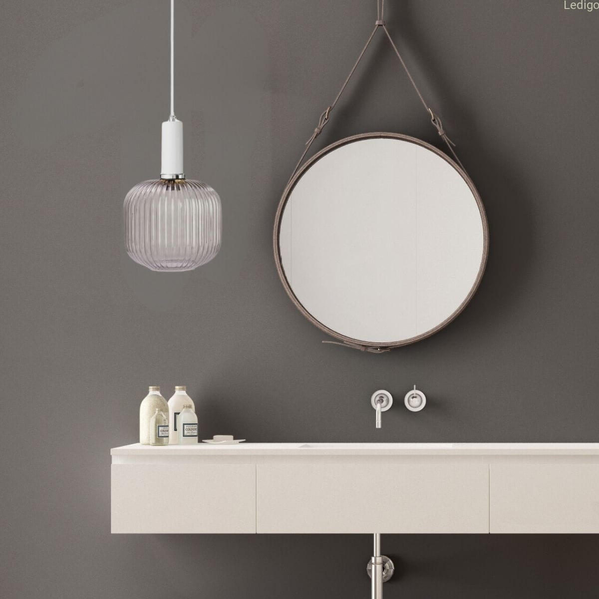 PENDELLEUCHTE Paris - Silberfarben/Hellgrau, Glas/Metall (30/30/125cm)