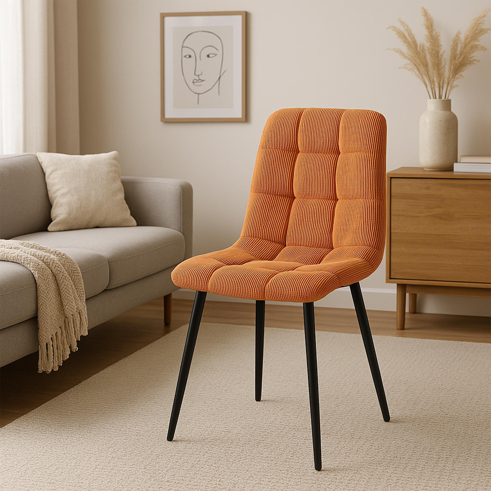 STUHL Cord Orange - Orange, Textil/Metall (45/84/55cm) - CLP