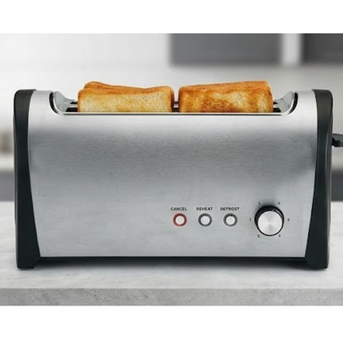 TOASTER TA0080 Edelstahl Silber 2 Scheiben mit Brötchenaufsatz - Silberfarben, Metall (25/18/15cm) - Mia