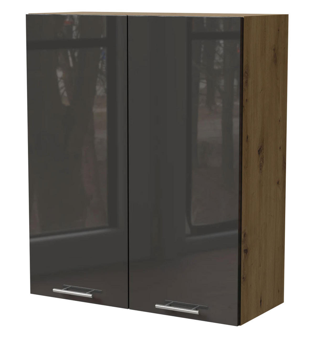 KÜCHENHÄNGESCHRANK Essen W4/80 X Hochglanz / Eiche Artisan Matt 80 / 32,5 / 96cm - Graphitfarben/Eiche Artisan, Holz/Holzwerkstoff (80/96/32.5cm) - Feldmann-Wohnen