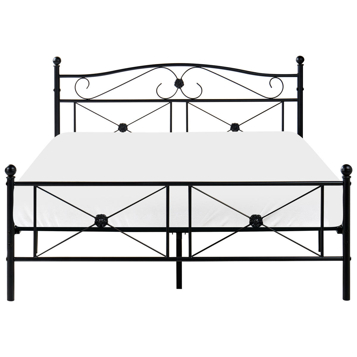 PAT cu somieră 140/200 cm oțel negru Rodez - negru, metal (140/200cm) - Beliani