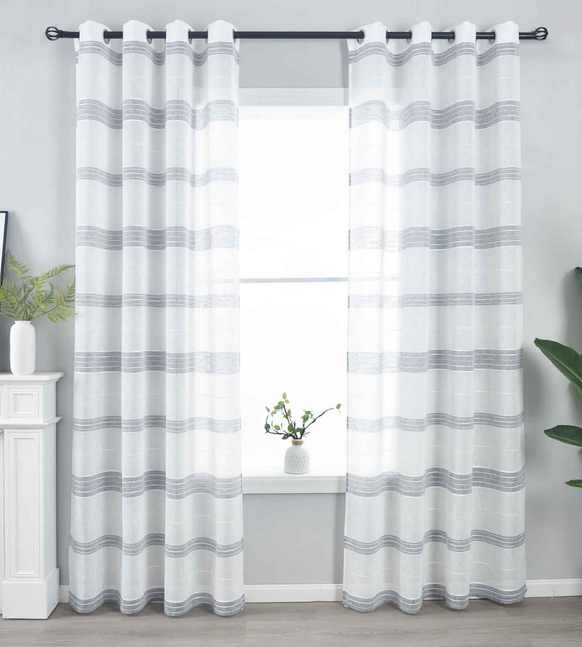 VORHANG 2ER SET »Frankfurt« HxB 245x140 cm Grau - Grau, Textil (140/245cm) - Gardinenbox