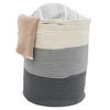 BAUMWOLL-WÄSCHEKORB 50 Liter Ø38x46 cm Grau - Grau, Textil (46/46/38cm) - Dunedesign
