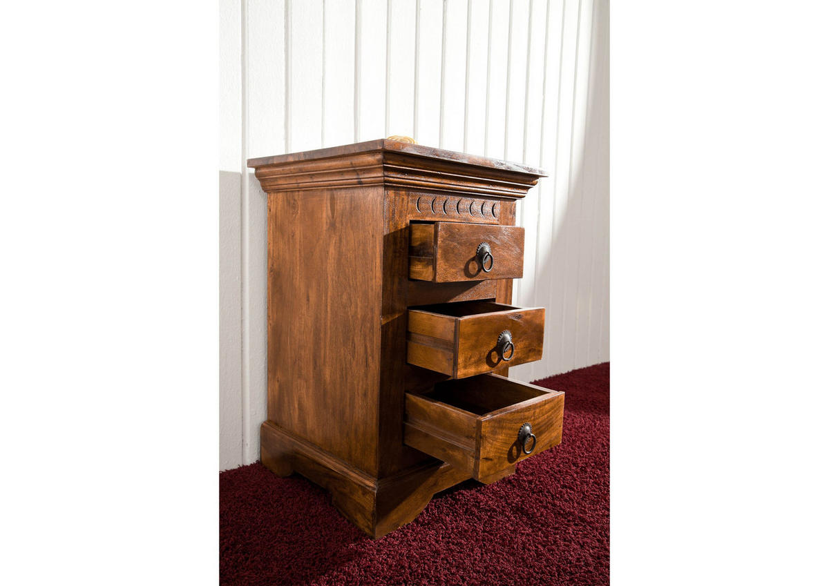 NACHTTISCH Akazie 40x38x59 honig lackiert OXFORD #0502 - Braun, Holz (40/59/38cm) - Massivmoebel24