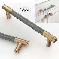 MÖBELGRIFF Grau Gold 10er-Set 128 mm - Goldfarben, Metall (1.2/3.4/15.8cm)
