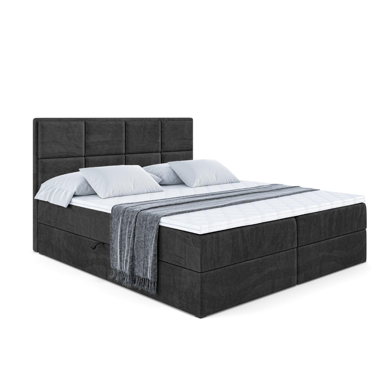 BOXBETT NOVA - 200x200 - H3 - Schwarz - Schwarz, Holzwerkstoff (200/200cm) - ALTDECOR