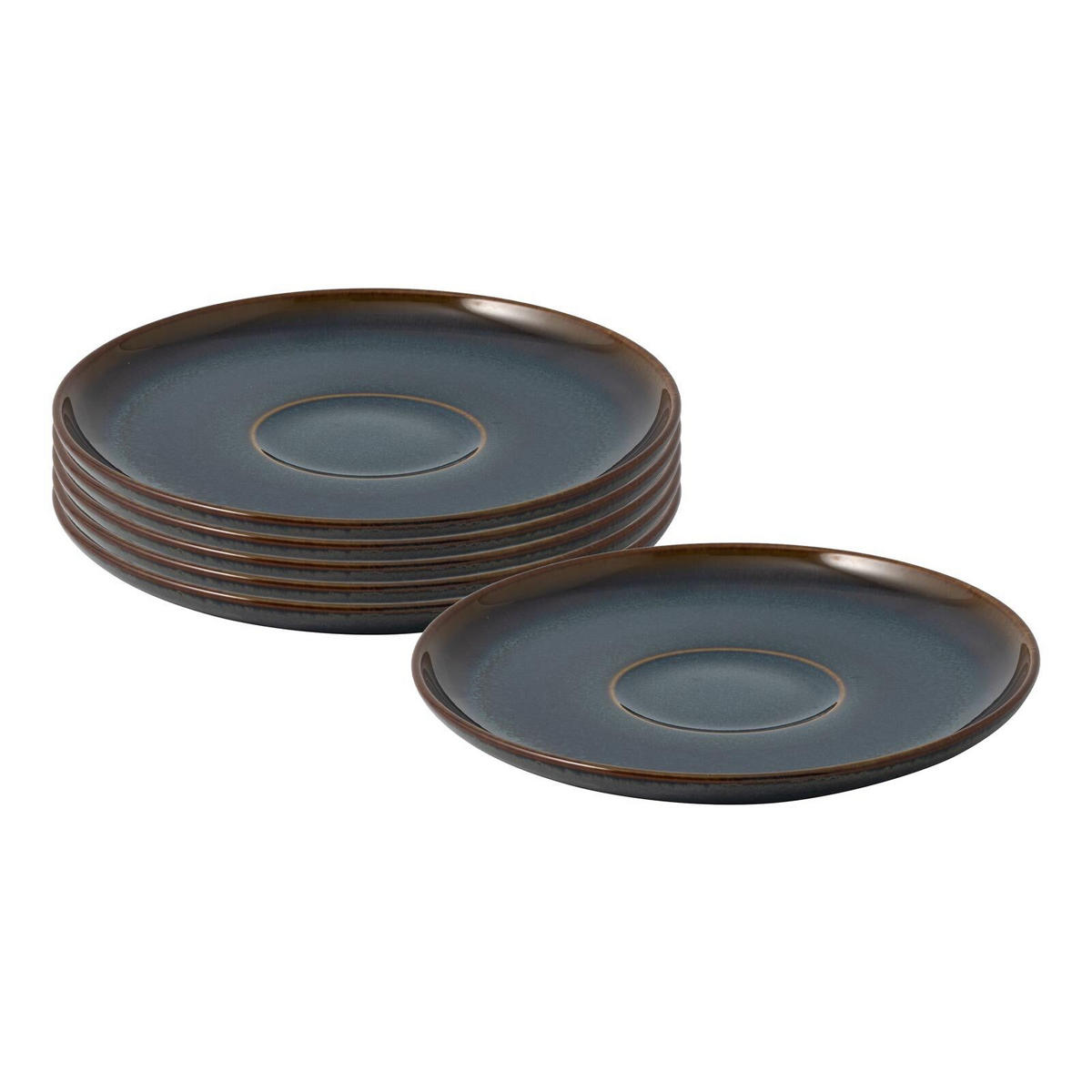 KAFFEEUNTERTASSEN Crafted Denim ø 14,9 cm 6er Set - Dunkelblau, Keramik (14.9cm) - like.Villeroy & Boch