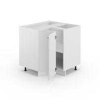 ECKUNTERSCHRANK Fame-Line Weiß Hochglanz 80.5 cm, AP Anthrazit - Weiß Hochglanz/Weiß, Holzwerkstoff (80.5/82/60cm) - Vicco