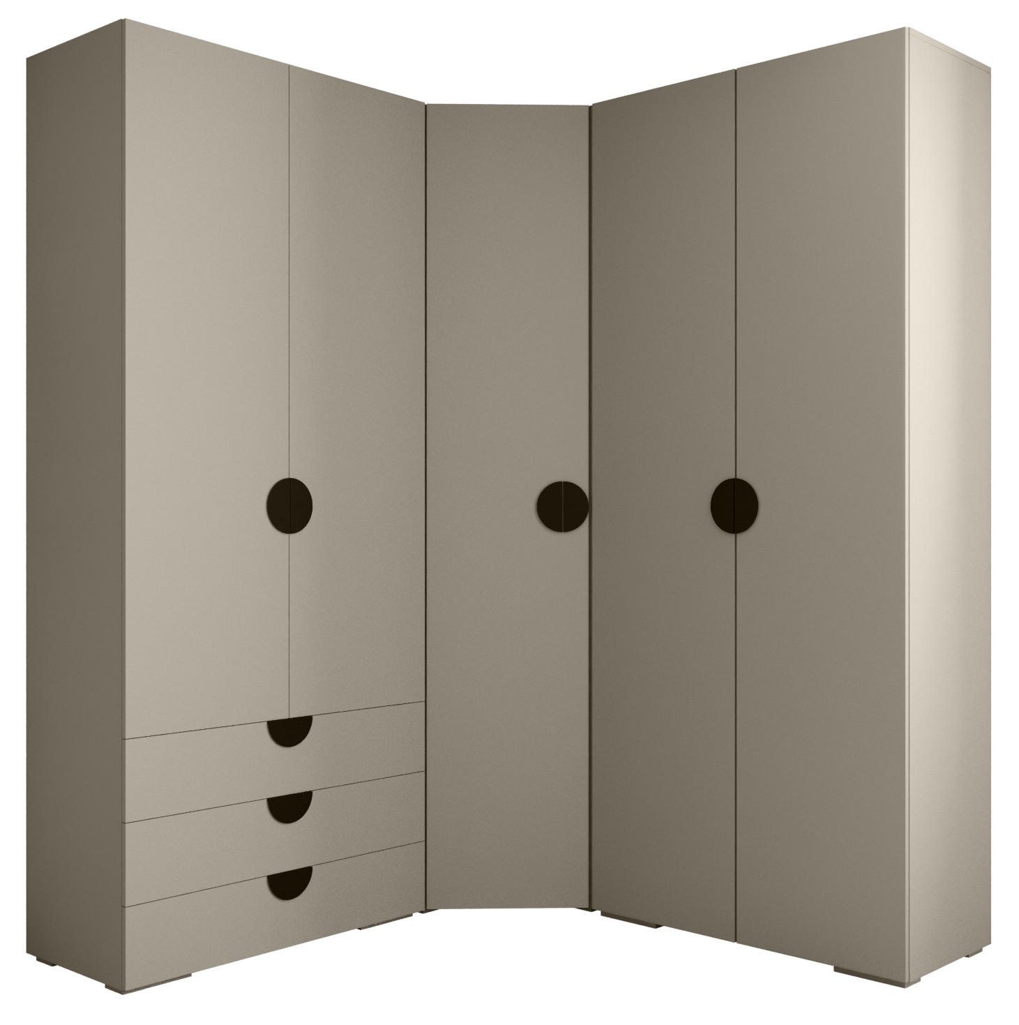 Abiks Möbel Garderoben-Set Kaschmir, Schwarz 181.7x236.7x47 cm