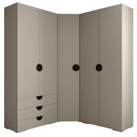 GARDEROBEN-SET 236,7/181,7/47 - Kaschmir/Schwarz, Holz/Kunststoff (181.7/236.7/47cm) - Abiks Möbel
