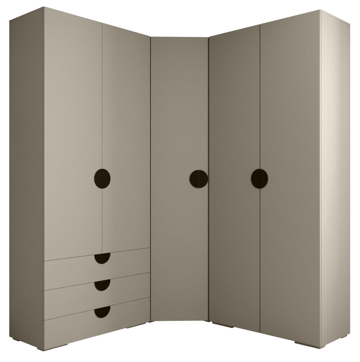 GARDEROBEN-SET 236,7/181,7/47 - Kaschmir/Schwarz, Holz/Kunststoff (181.7/236.7/47cm) - Abiks Möbel