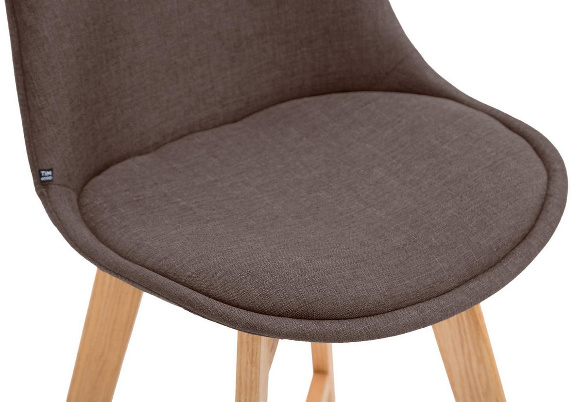 BARHOCKER 2er Set Stoff braun - Eukalyptusholzfarben/Braun, Holz/Textil (48/112/56cm) - CLP