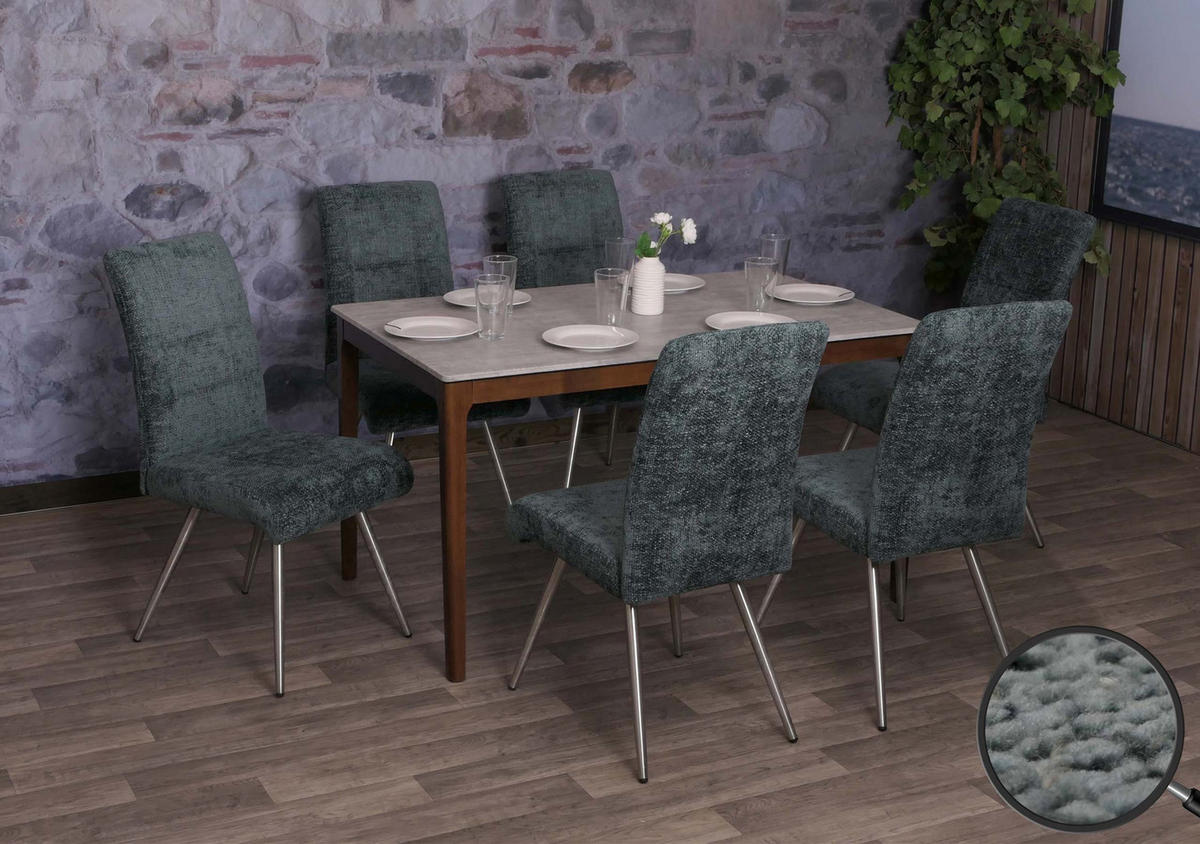 ESSZIMMERSTUHL Blau 6er-Set - Blau, Textil (68/97/64cm) - MCW