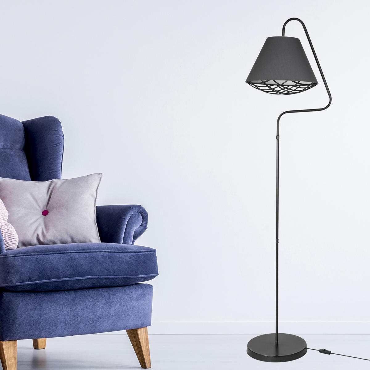 STEHLEUCHTE Gateshead - Schwarz, Metall (41/41/160cm) - lux.pro