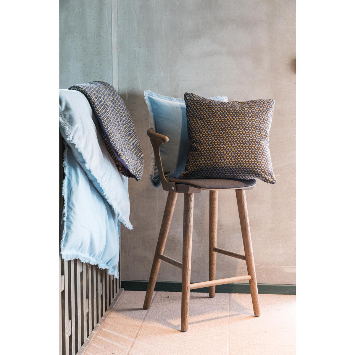 KISSEN Vera tintenblau 40 x 65 cm - Dunkelblau, Textil (40/65cm) - Vivaraise