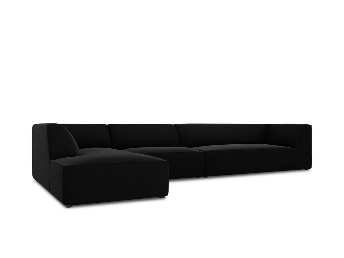 ECKSOFA links Ruby aus Samt schwarz 5 Sitzplätze - Schwarz, Textil (180/366cm) - Micadoni