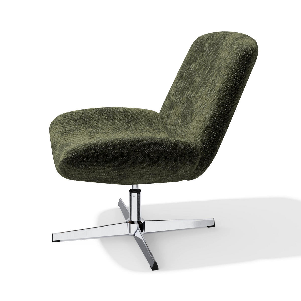 DREHSESSEL ABY Strukturierter Samt Vintage-Grün 66cm - Dunkelgrün/Grün, Textil (66/81/74cm) - Premium Interiors